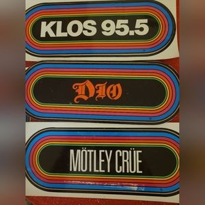 Motley Crue, DIO, KLOS concert stickers
